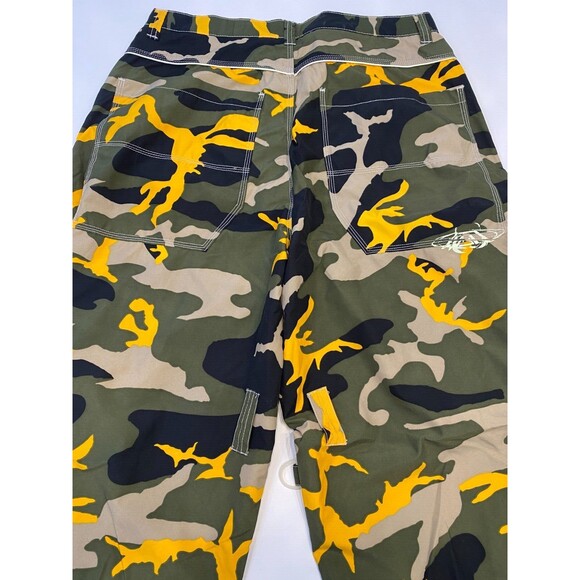 VTG MacGear Pants Men's Size 38 Green Yellow Camo Cargo Baggy Y2K Rave Skater - Picture 9 of 14